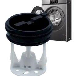 Outlet Tvättmaskin avloppspump, knappskydd, avloppsutloppspackning, luddfilter för tvättmaskinsavlopp, tvättmaskinstillbehör för att hålla rent och