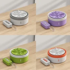 Clearance Tvättmaskin helautomatisk rengöring bärbar trehastighets fjärrkontroll roterande underkläder och strumpbyxor lat maskin (grön)