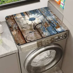 Best Tvättmaskin Toppskyddsmatta Blommor Dammskydd för Tvättmaskin Torktumlare, 60 x 50 cm Halkfri Absorberande Tvättmaskin Toppmatta Vattentätt Skydd för Kylskåp | Fyndiq