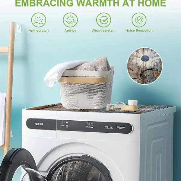 Best Tvättmaskin Toppskyddsmatta Blommor Dammskydd för Tvättmaskin Torktumlare, 60 x 50 cm Halkfri Absorberande Tvättmaskin Toppmatta Vattentätt Skydd för Kylskåp | Fyndiq