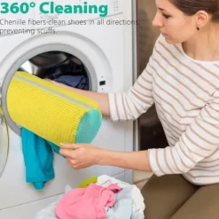 Hot Tvättmaskin tvättpåse, klädpåsar för återanvändbara skor, Tvättmaskinspåse för sportskor sneakers tvättförvaring (2 st)