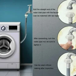 Outlet Tvättmaskin Vattenslang 1,5 m inloppsslang Förlängning vattenslang, 25 mm 3/4 tum vinkel/rak vatteninloppsslang, för disk