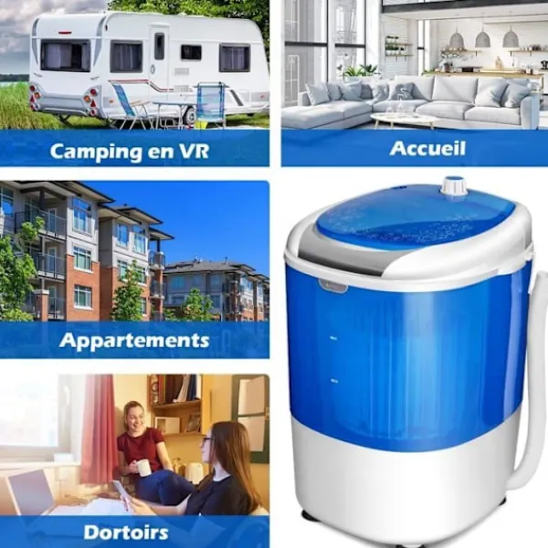 Online COSTWAY Tvättmaskin 170W - Enkel trommelcentrifug 2,5 KG Bärbar - Timerfunktion - Semi-automatisk - Lägenhet