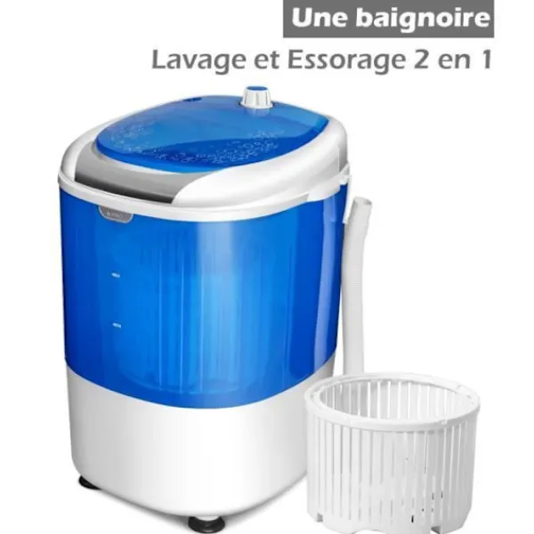 Online COSTWAY Tvättmaskin 170W - Enkel trommelcentrifug 2,5 KG Bärbar - Timerfunktion - Semi-automatisk - Lägenhet