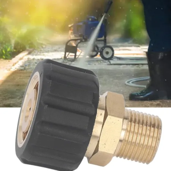 Clearance tvättmaskinsadapter adapter adapter pistolslanganslutning, 5 000 PSI reservdelar, hane G3/8 till hona M22, 15 mm, högtryckstvätt tillbehör