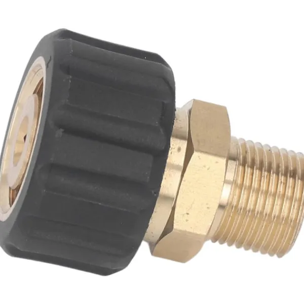 Clearance tvättmaskinsadapter adapter adapter pistolslanganslutning, 5 000 PSI reservdelar, hane G3/8 till hona M22, 15 mm, högtryckstvätt tillbehör