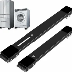 Online Tvättmaskinsbas med broms, justerbar mobil bas för tvättmaskin, torktumlare, kylskåp, last 300 kg, svart