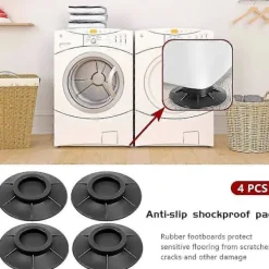 Online Tvättmaskinsfötter Anti Vibrationskuddar Tvättmaskin Anti Vibrations Gummi Fötter Dämparkuddar För Tvättmaskin Torktumlare (10cm, Svart)