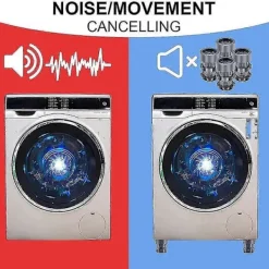 Clearance Tvättmaskinsfötter Stöd Justerbara Höga Halkfria Anti-vibrationsfötter För Tvättmaskin Och Torktumlare