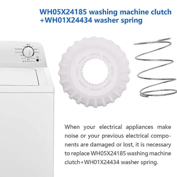 Sale Tvättmaskinskoppling WH05X24185 & Kopplingsfjäder WH01X24434, Koppling för Klädtvättmaskin Re