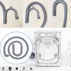 FMYSJ Tvättmaskinslang Avloppsslang Tvättmaskin 2,5M Avloppsslangförlängning för Tvättmaskiner Disk (FMY) Picture Color