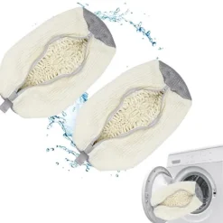 Clearance Tvättmaskinspåse för träningsskor, Tvättmaskinspåse för skor, Skotvättpåse för tvättmaskin och torktumlare (CREME - 2 ST)
