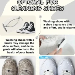 Clearance Tvättmaskinspåse för träningsskor, Tvättmaskinspåse för skor, Skotvättpåse för tvättmaskin och torktumlare (CREME - 2 ST)