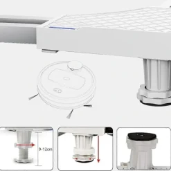 Hot Tvättmaskinsställ, Sockel för tvättmaskin torktumlare kylskåp, Justerbar längd, last 300kg Anti Vib [CO]