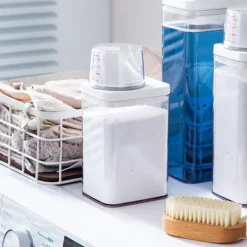 Clearance Tvättmedelsbehållare med måttskala och lufttät design - 1100ml