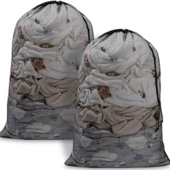 Best Tvättpåse Tvättpåse Stor för Tvättmaskin Tvättpåse för BH, Underkläder, Strumpor, Strumpbyxor, Strumpor och Babykläder 60 x 90 cm (2-pack Svart)