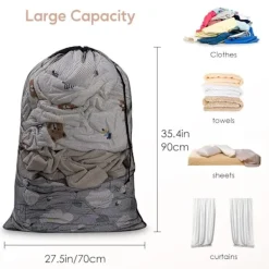 Best Tvättpåse Tvättpåse Stor för Tvättmaskin Tvättpåse för BH, Underkläder, Strumpor, Strumpbyxor, Strumpor och Babykläder 60 x 90 cm (2-pack Svart)