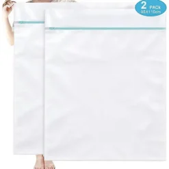 Discount Tvättsäck 2 Stycken Tvättkassar Återanvändbara Tvättnät Med Dragkedja-60X80 Cm