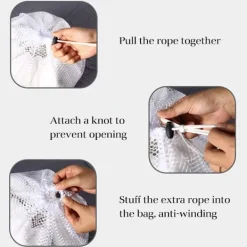 Tvättsäck - Tvättnät - För att skydda maskintvättbara kläder - Vit (2 st), Vit, 2 st