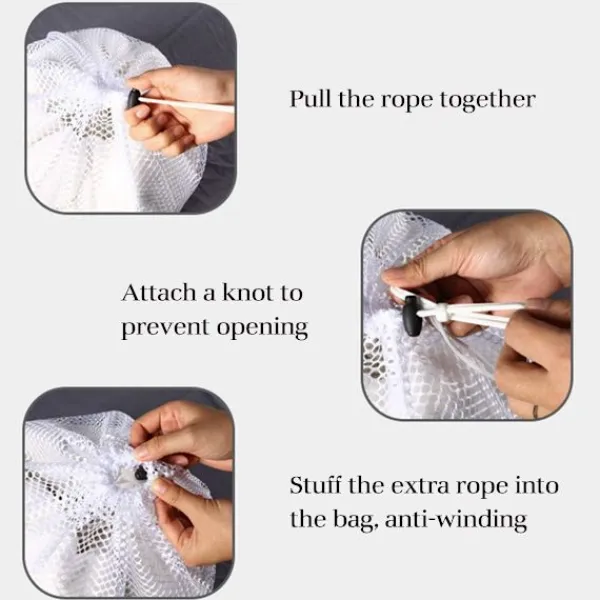 Tvättsäck - Tvättnät - För att skydda maskintvättbara kläder - Vit (2 st), Vit, 2 st