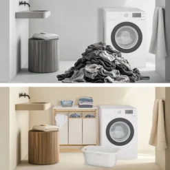 New Northix Tvättställ med 3 avtagbara påsar, bambuhylla