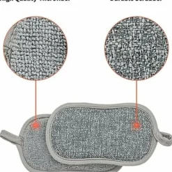 Tvättsvampar för diskmaskin, 6 dubbelsidiga, icke-reporande skrubbdyna, antibakteriell mikrofibersvamp, kök