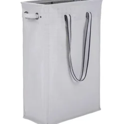 Hot Tyg Klädkorg, 60CM Praktisk Hängande Tvättkorg Hög och Smal Korg Vattentät Tvättsäck med Andningsbart Meshlock Tvättsäck, Grå