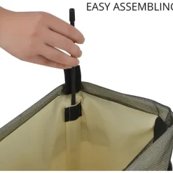 Hot Tyg Klädkorg, 60CM Praktisk Hängande Tvättkorg Hög och Smal Korg Vattentät Tvättsäck med Andningsbart Meshlock Tvättsäck, Grå