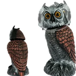 Outlet Uggla Skräm fågel kontroll enheter med 360° svängbart huvud vattentätt falsk uggla