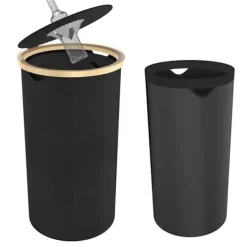 Discount UISEBRT 100L Återvinningsbox för Återvinningsbara Flaskor med Lock och Transportväska, Återvinningskärl för Tomma, Svart