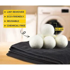 Discount Ulltorkbollar (6-pack), Torktumlarebollar för tvätt för att minska torktiden, statisk elektricitet och rynkor - Naturligt mjukmedel - Handgjorda - Yx | Fyndiq