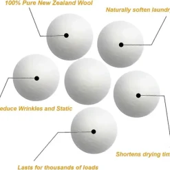 Discount Ulltorkbollar (6-pack), Torktumlarebollar för tvätt för att minska torktiden, statisk elektricitet och rynkor - Naturligt mjukmedel - Handgjorda - Yx | Fyndiq