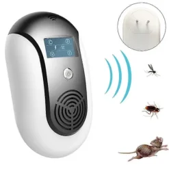 Outlet GIFT OF G Ultraljud Myggavvisare, Elektronisk Musavvisare, Myravvisare, Flugavvisare, Spindelavvisare, Kackerlacksavvisare, Svart