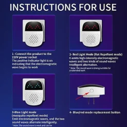 Clearance Ultraljud Skadedjursbekämpare Ultra-Högfrekventa Pulsvågor Ultra-Stort Effektivt Område US-Kontakt Insekt Gnagarbekämpare Muskontroll Enhet_Specialgåva One Size US Plug | Fyndiq