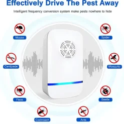 Sale Ultraljud skadedjursbekämpare, elektroniska insektsfällor, 4-pack för inomhusbruk, plug-in mygg- och spindelavvisare, effektiv råttavvisare