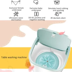 Discount Ultraljud Turbin Tvättmaskin Mini Turbo Bärbar Tvättmaskin för Underkläder Babykläder USB-driven Rese RV Camping Tvättmaskin