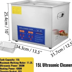 New OEM Ultraljudsrengörare, 6L kapacitet, rostfritt stål, 40kHz frekvens,15L