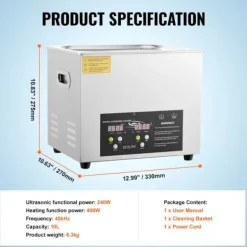 Online DUOKU Ultraljudsrengörare--10 L-Digital professionell laboratorierengörare med timer