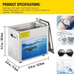 Online DUOKU Ultraljudsrengörare--6 L-Justerbar Frekvens 36 kHz-40 kHz-med Digital Timer och Uppvärmning