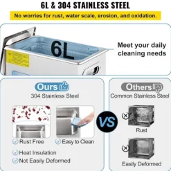 Online DUOKU Ultraljudsrengörare--6 L-Justerbar Frekvens 36 kHz-40 kHz-med Digital Timer och Uppvärmning