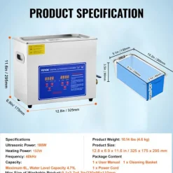 Hot DUOKU Ultraljudsrengörare--6 L-Digital Timer och Värme-Rostfritt Stål-40kHz