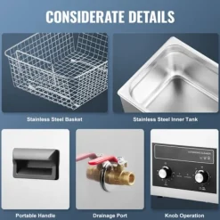 Best DUOKU Ultraljudsrengörare--10 L-Sonic Kavitation Maskin 240W med Värme och Timer