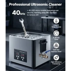 Hot DUOKU Ultraljudstvätt 15 L--Rengöringsapparat 240 W 40 kHz-med korg och digital skärm-i rostfritt stål