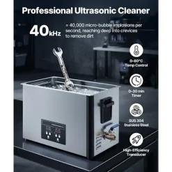 Outlet DUOKU Ultraljudstvätt 30 L--Rengöringsapparat 480 W 40 kHz-med korg och digital skärm-i rostfritt stål