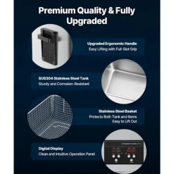 Outlet DUOKU Ultraljudstvätt 30 L--Rengöringsapparat 480 W 40 kHz-med korg och digital skärm-i rostfritt stål