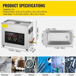 Hot DUOKU Ultraljudstvätt--6 L-med Timer-Värme 400 W-Ultraljudseffekt 180 W