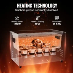 DUOKU Ultraljudstvätt--30L-Digital Rengöringsmaskin 600 W 40 kHz-med Timer, Värme, Avgasning och Skonsamt Läge