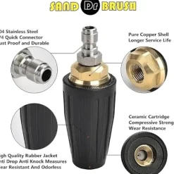 Discount Universal Rotationsmunstycke för Högtryckstvätt, 3600 PSI 250 Bar, 1/4 Snabbkoppling Rotationsmunstycke Rengöring