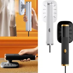 New Uppgraderad Bärbar Strykjärn, Roterbart Handhållet Ångstrykjärn, Vikbart Resevänligt Klädstrykjärn (Svart) black