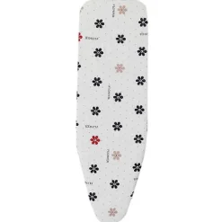 New Uppgraderat Brännmärkesresistent Strykbrädsöverdrag med Tryckt Mönster, Dragsko och 2 Extra Förtjockade Kuddar 110 x 34 cm Cartoon Flower